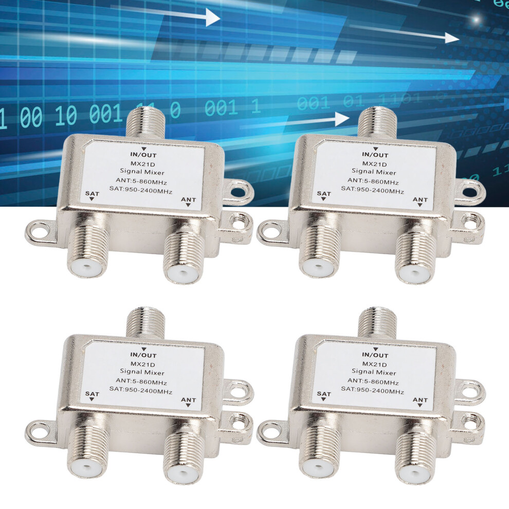 4Pcs Coaxial Cable Splitter Mx21d 2-Way 5-2400Mhz For Satellite Internet 6901346480324