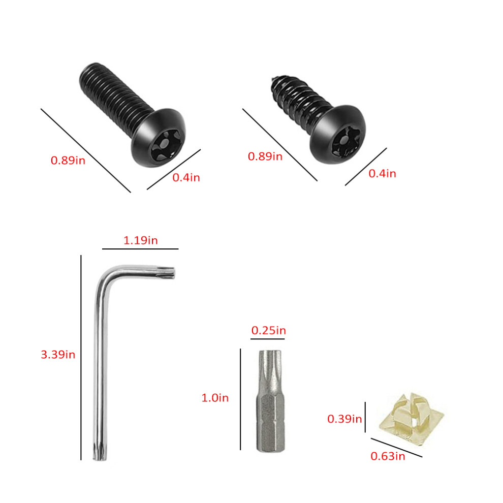 Anti-Theft License Plate Screws Kits Stainless 8320539873084