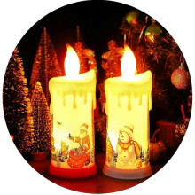 2 Pieces LED Flameless Light,Christmas Battery Operated LED Candles Santa Claus Snowman Design Christmas Tea Lights Christmas Flameless LED Tea Light
