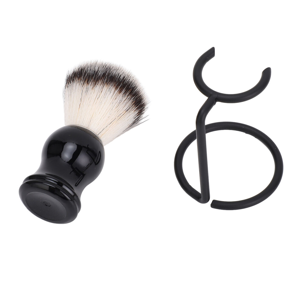 Cream Men's Beard Care Kit With Shaving Brush Stand & Soap Holder