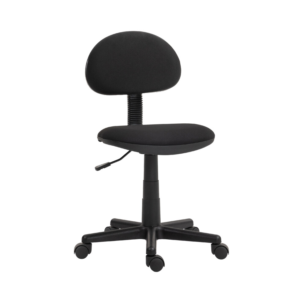 Homcom Small Armless Office Chair Black Adjustable Height Comfortable Seat for Home or Office Use Modern Design-image-OPC-PKBS8CF-NEW