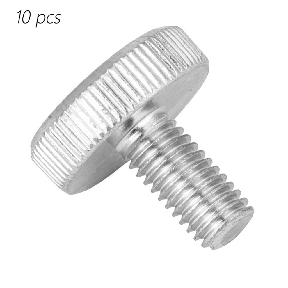 10pcs M8 Zinc Plated Carbon Steel Flat Knurled