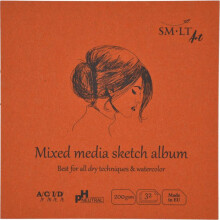 Libro de dibujo cuadrado 180 Papel Mixed Media 32 hojas 200g/m²