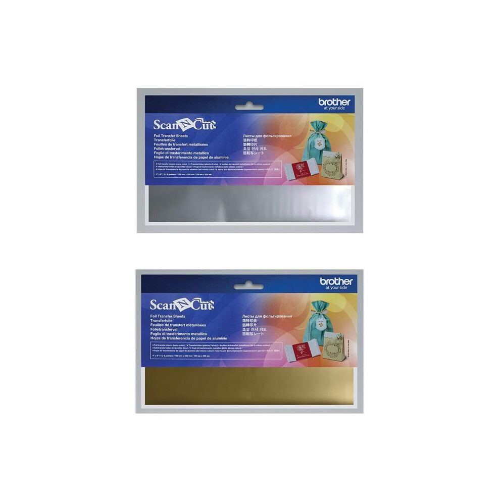 Brother 8 Metallic Transfer Sheets 10 X 20 Cm Scanncut - Gold & Silver