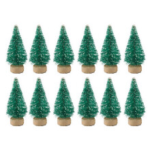 12Pcs Mini Christmas Tree Pine Trees DIY Christmas-Green