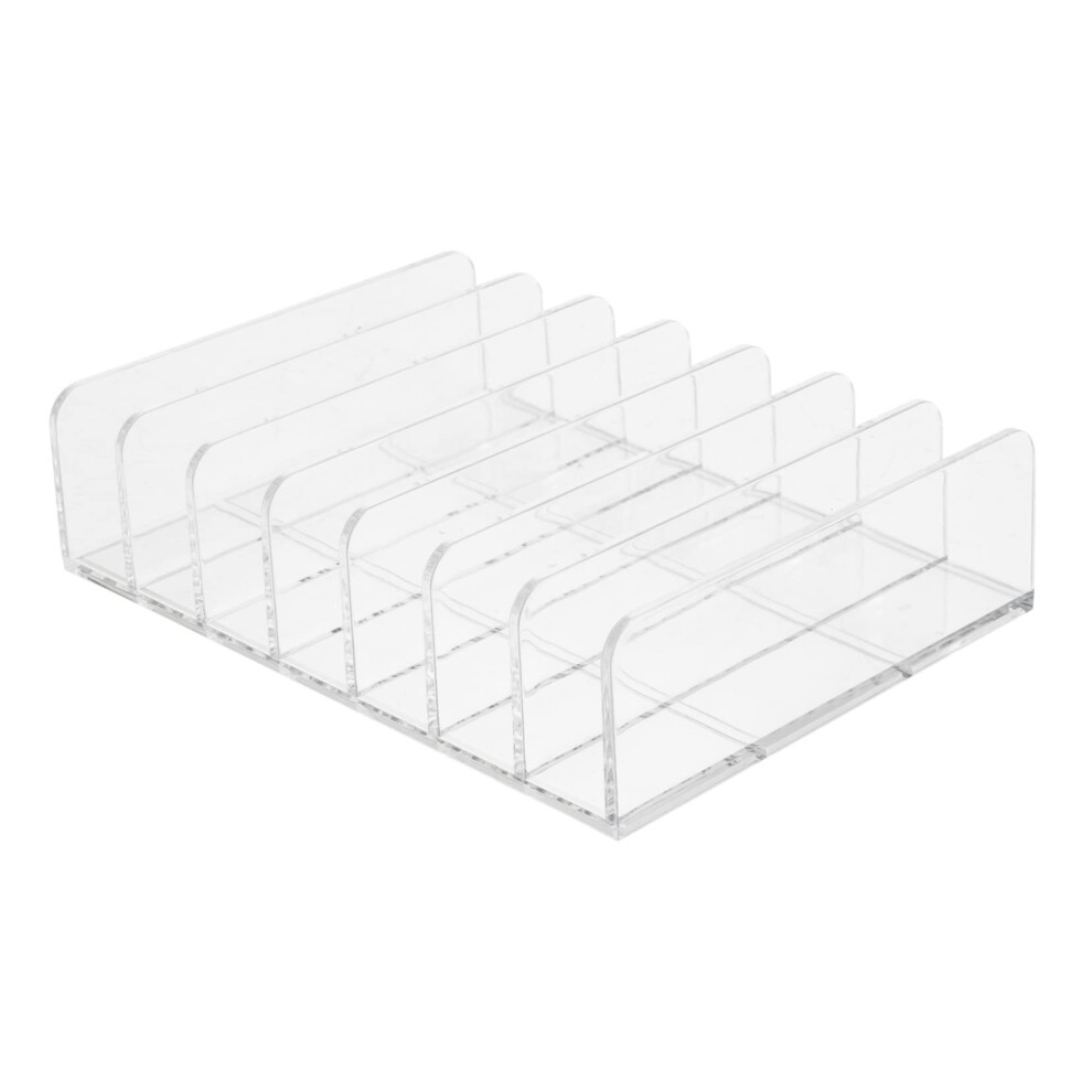 Eyeshadow Organizer Makeup Container - Transparent Makeup Storage Box with Compartments for Brushes, Lipsticks, and Nail Polish