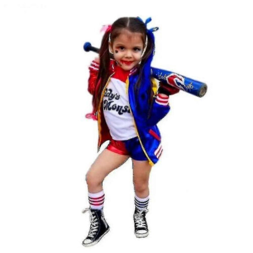 (130cm, red) Suicide Squad Harley Quinn Costume_x