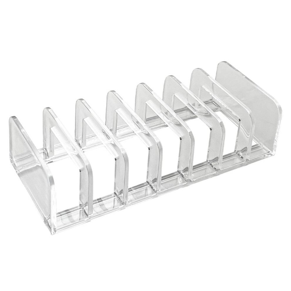 Eyeshadow Palette Organizer Clear Acrylic Makeup Storage Holder 7 Sections Divided Transparent for Vanity and Bathroom Countertop