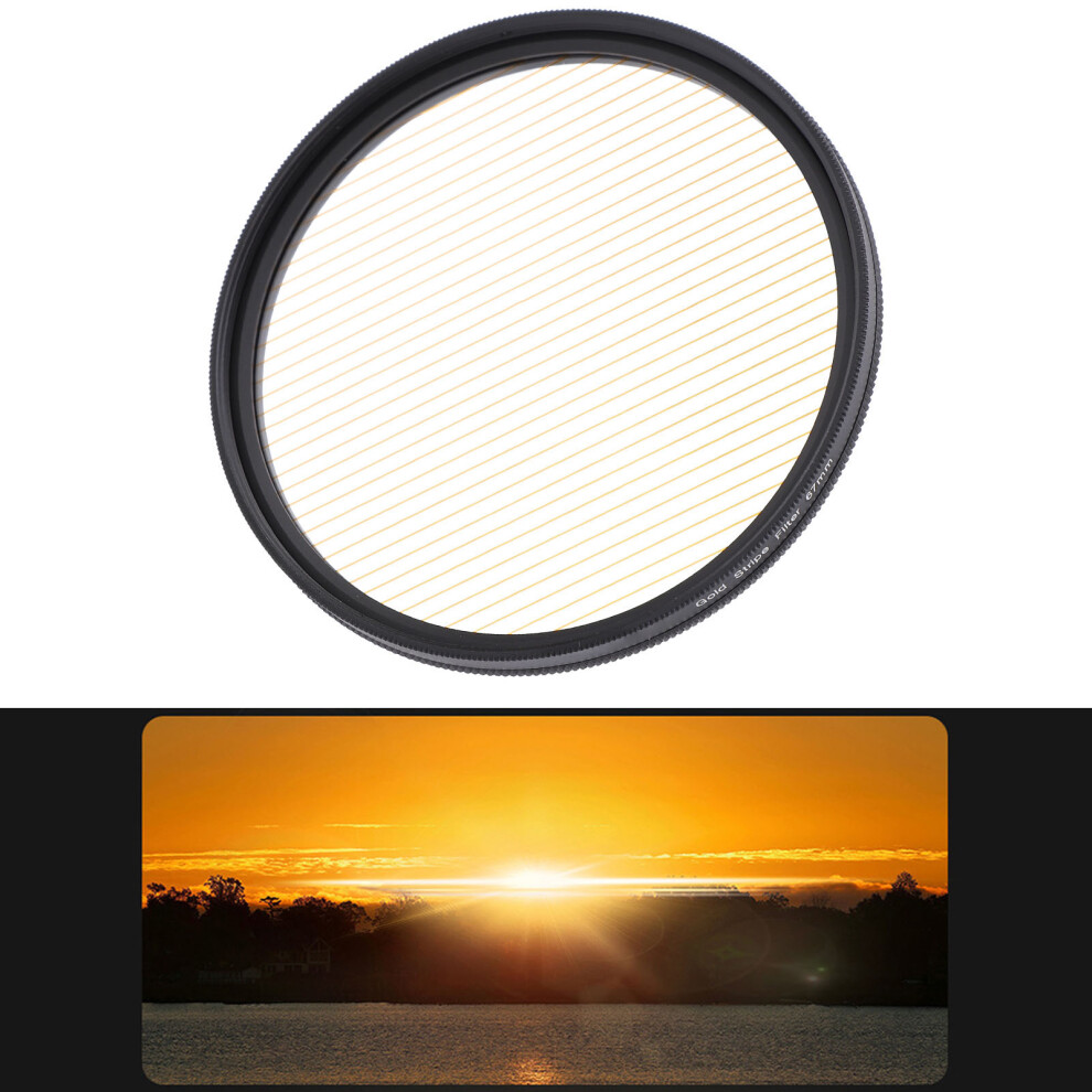 67Mm Camera Streak Effect Lens Filter With Storage Box - Gold 8471346502039