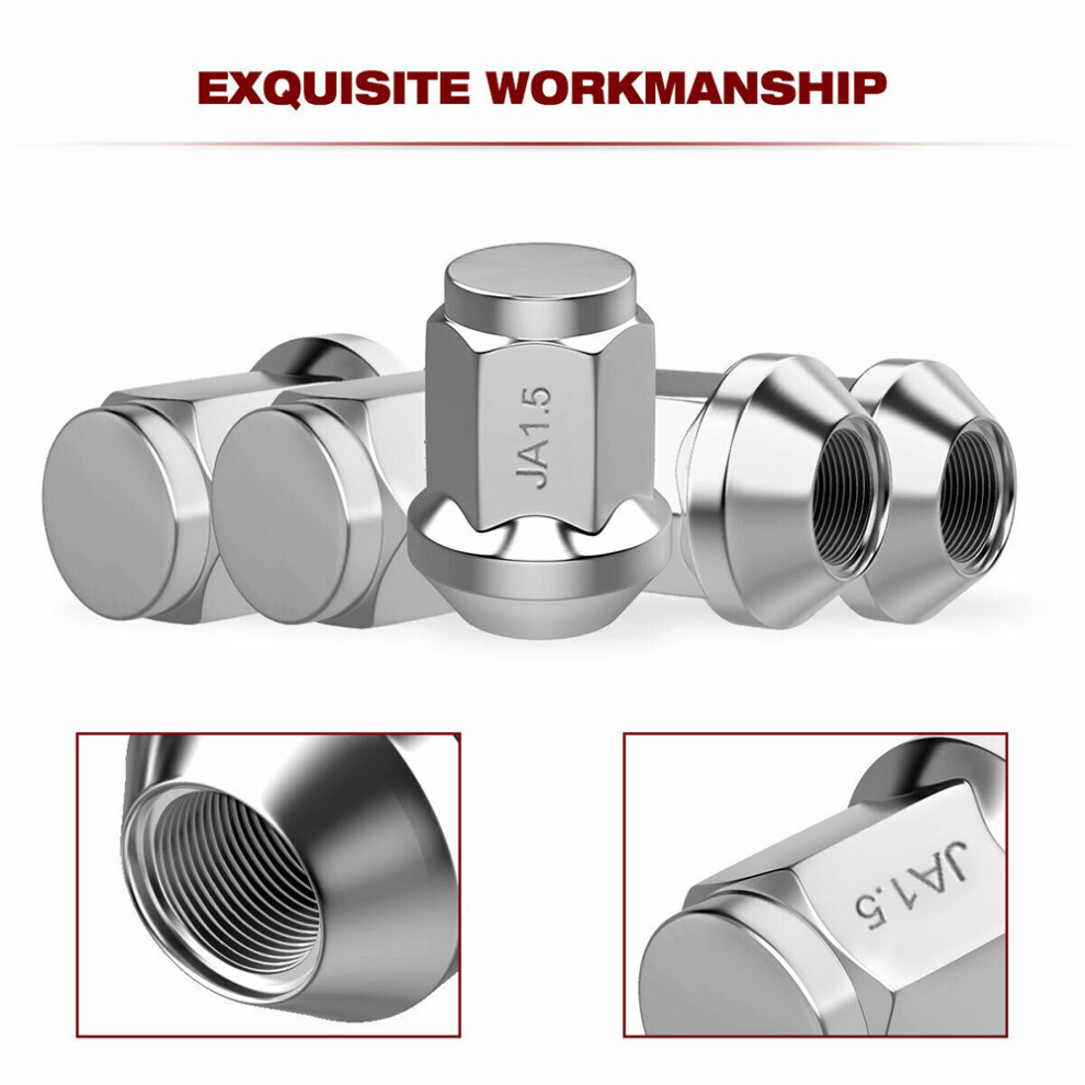 20Pcs Lug Nuts Bulge Acorn 12X1.5 Chrome Wheel Nut 8320539875477