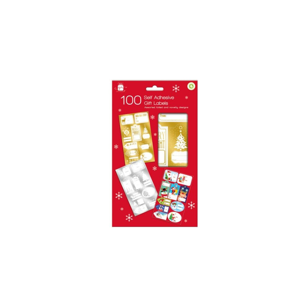 Anker 100 Self Adhesive Christmas Labels Assorted Foiled & Colourful