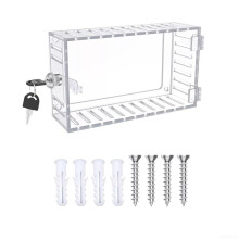 Wall Mounted Clear Thermostat Lock Box for Home Security, Durable Acrylic, Fits Most Standard Thermostats, 12x6 inches