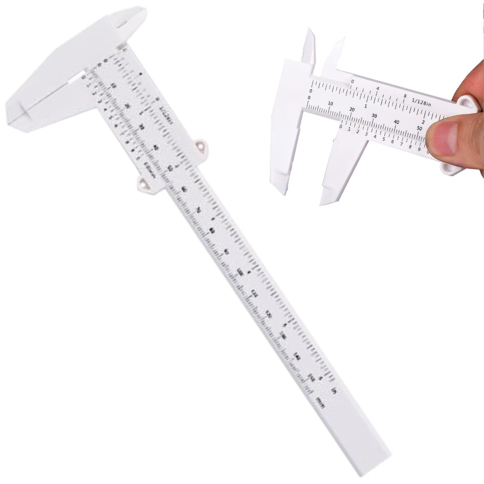 Eyebrow Caliper Sliding Measuring Tool For Makeup, Plastic Vernier Ruler Double Scale Gauge For Permanent Makeup Stencils, Reusable Silver 6447073445095