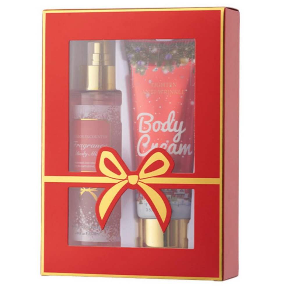 Christmas Body Care Gift Set with Body Cream and Mist, Moisturizing Fragrance for Women and Girls, Crimson Scented, One Size-image-OPC-PKBSFRK-NEW