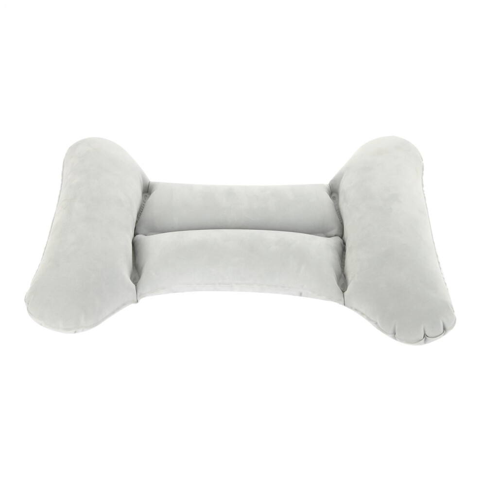 Inflatable Travel Lumbar Support Pillow - H-Shaped Lightweight Back Cushion For Car, Chair, Airplane - Ergonomic Design Grey 9084446744590