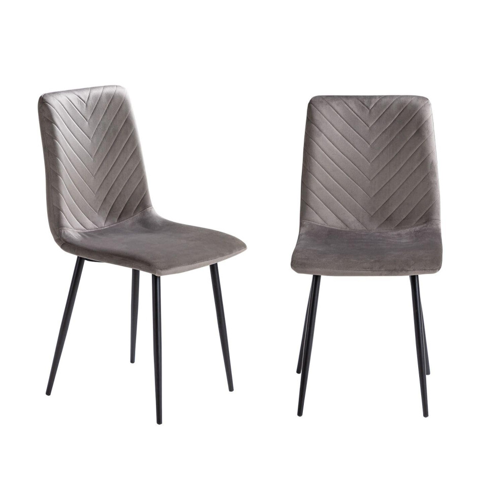 Taylor grey velvet dining chair with black legs x 2-image-OPC-PKBSGBR-NEW