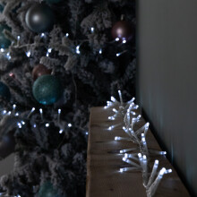 50m 2000 LED TreeBrights Christmas String Lights with Timer in White on Clear Cable