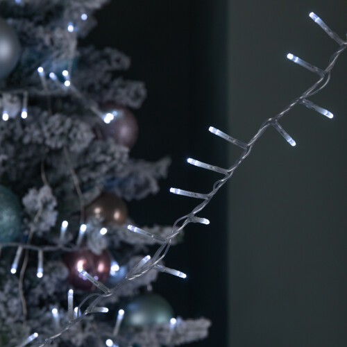Premier 50m 2000 LED TreeBrights Christmas String Lights with Timer in White on Clear Cable 2