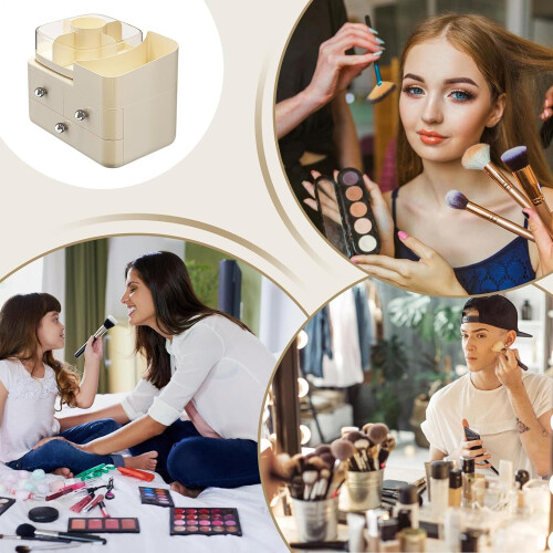Makeup Storage Box with Removable Drawer - Compact Organizer for Home Office Travel Vanity Bathroom Desktop 2