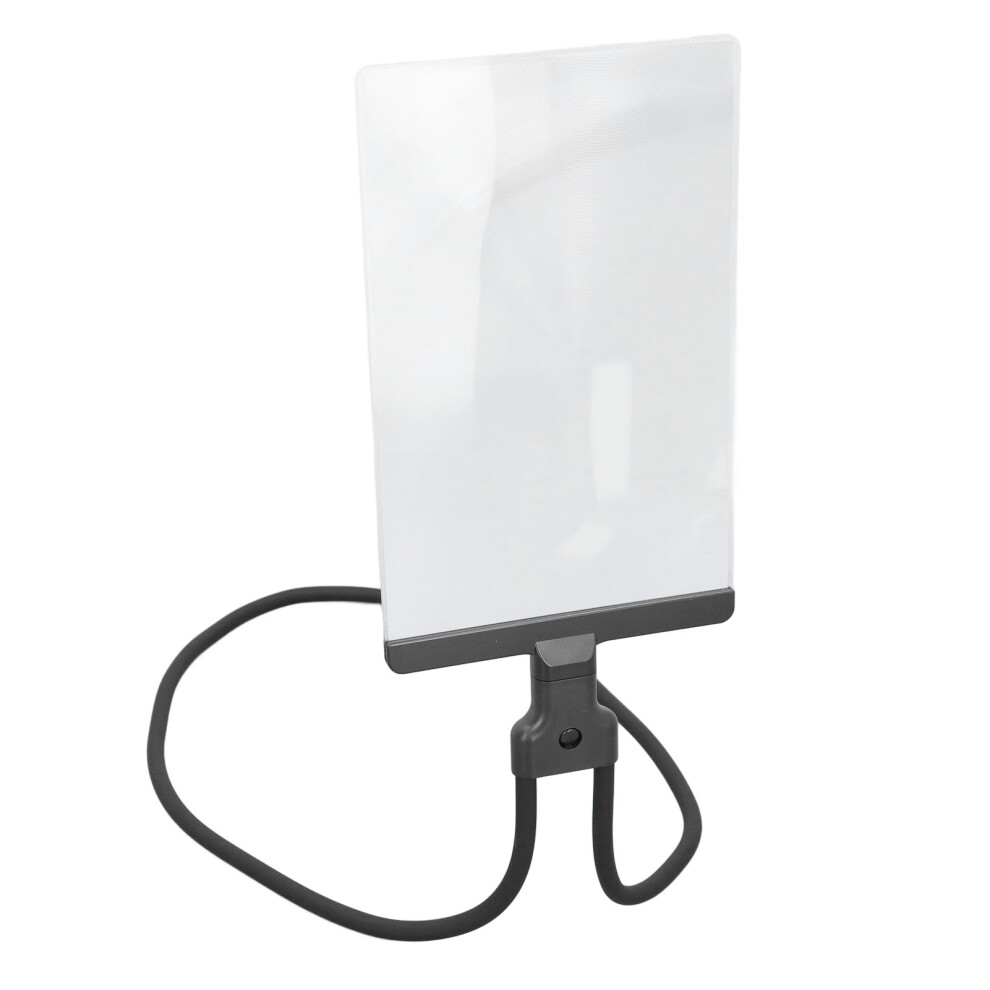 Black 4X Neck Hanging Magnifier With Flexible Gooseneck, Large 215X135mm Lens,