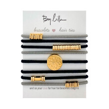 By Lilla Hair Ties Bracelet Hair Ties - Moonlight Stack Ponytail Holders and Stylish Hand Bracelets - Premium Hair Tie Bracelets for All Hair Texture