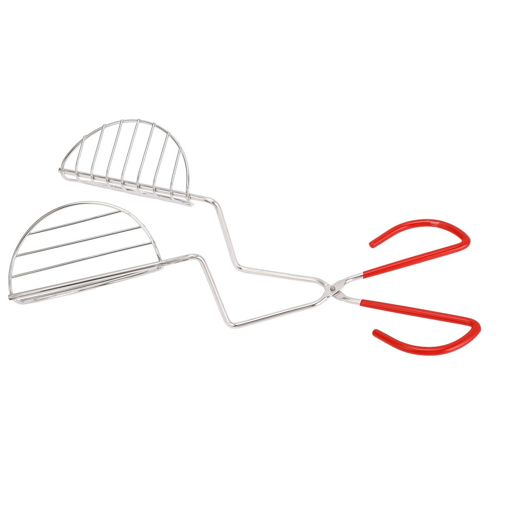 Stainless Steel Taco Shell Tong with Long Handle and Rubber Grip