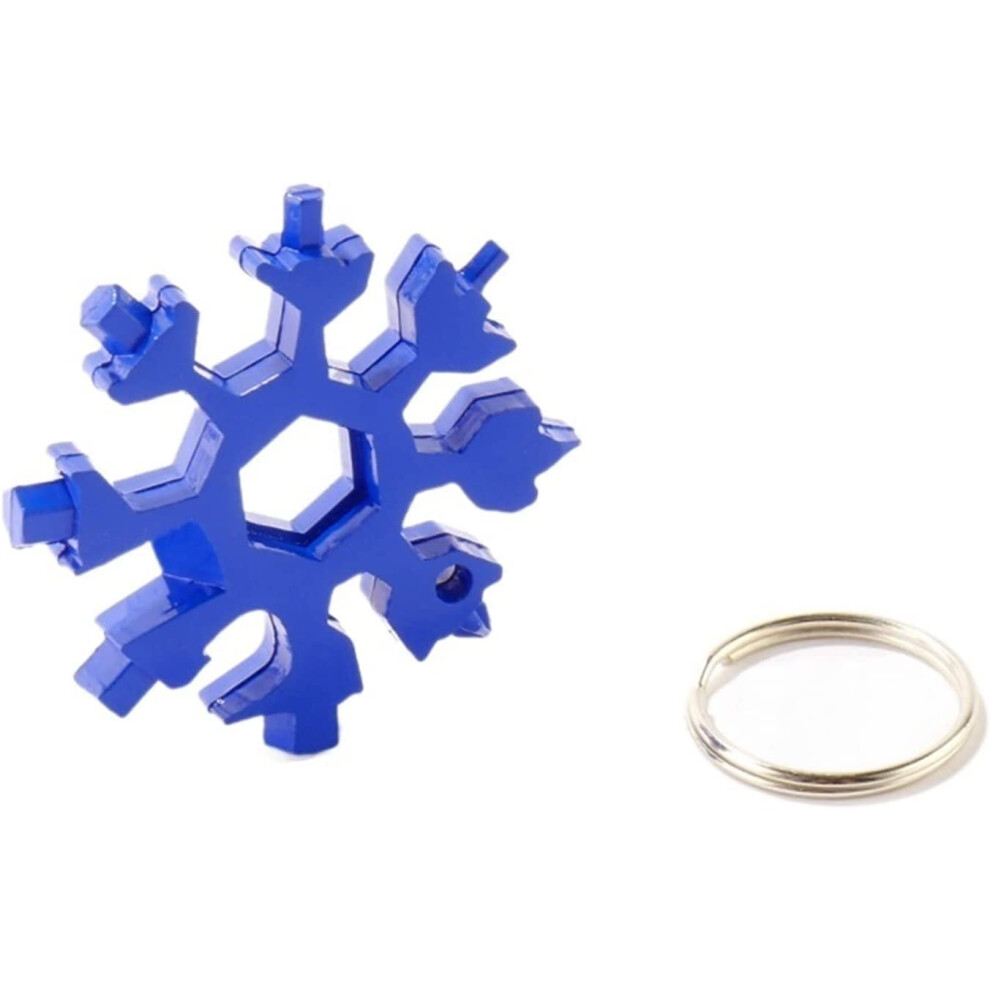 Snowflake Multitool 18 In 1, Blue Snowflake Tool Card, Screwdriver Spanner, Compact Multi-Functional Design 9084446745177