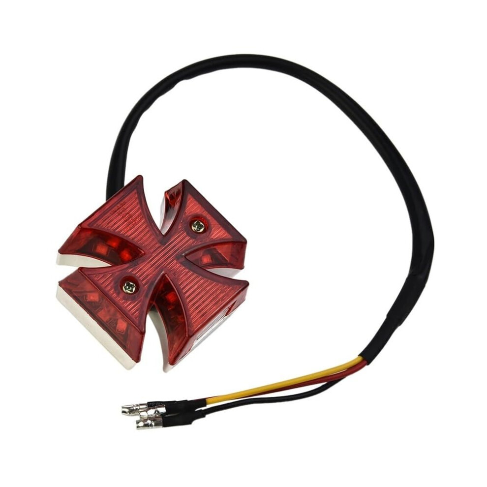 Brake Tail For Motorcycle - Universal Led Running With Maltese Cross Design For Choppers And Dirt Bikes Light 6038364119490