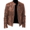 (S)Men's Motorcycle Leather Jacket Stand Collar Zipper Multi-Pocket 1