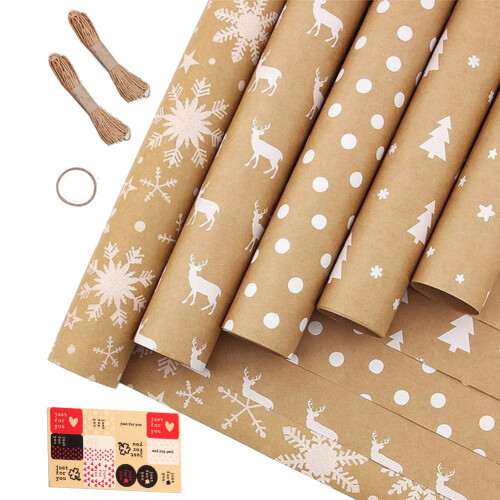 Wrapping Paper Sheets,for Christmas Birthday Set o
