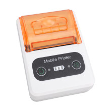 Bluetooth 58mm Thermal Receipt Printer 2600mAh Portable Orange & White