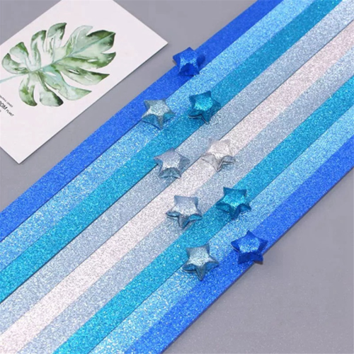 520 Sheets Glitter Paper Folding Stars Strips Luck 2