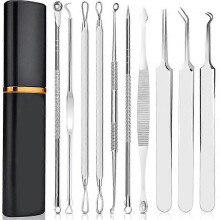 Blackhead Remover Pimple Popping Tool Kit,10Pcs Professional Pimple Comedone Extractor Popper Tool Acne Removal Kit-Treatment for Pimple, Blackhead, Z