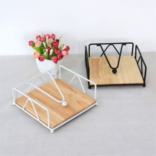 Solid Wood Tissue Holder Home Napkin Container Gol 2