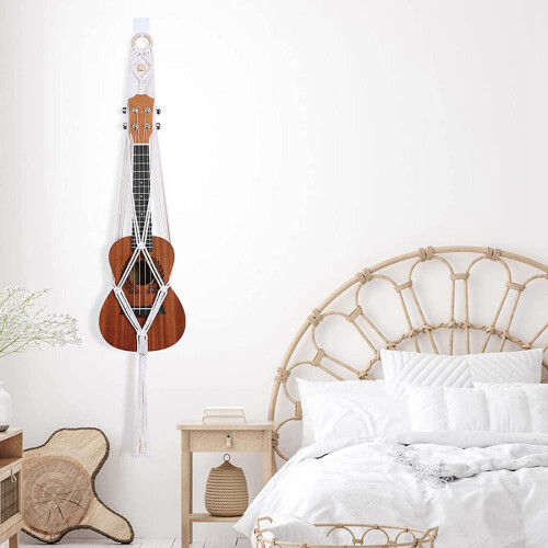 Ukulele Hanger Macrame Wall Mount Stand Holder for 2