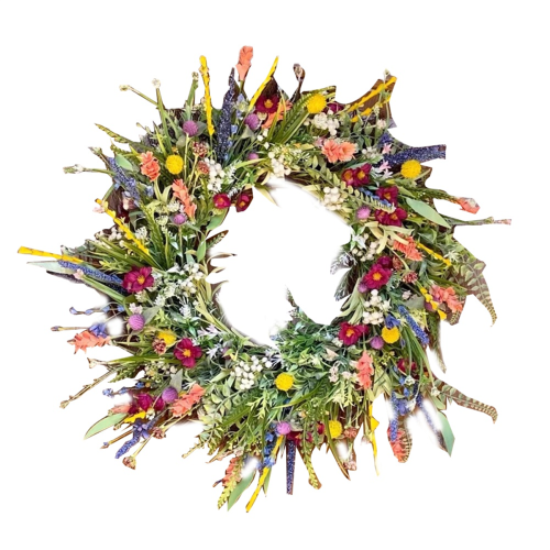 Spring Artificial Daisy Lavender Wreath Wildflower