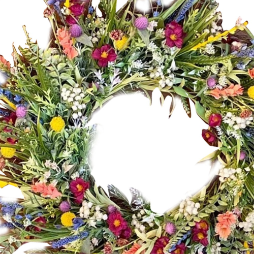Spring Artificial Daisy Lavender Wreath Wildflower 2