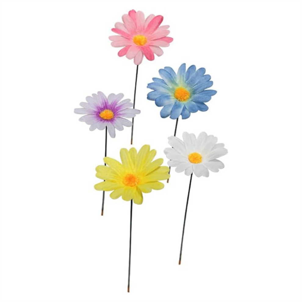 Semoic Colorful Daisy Sticks Metal Garden Stakes For Yard