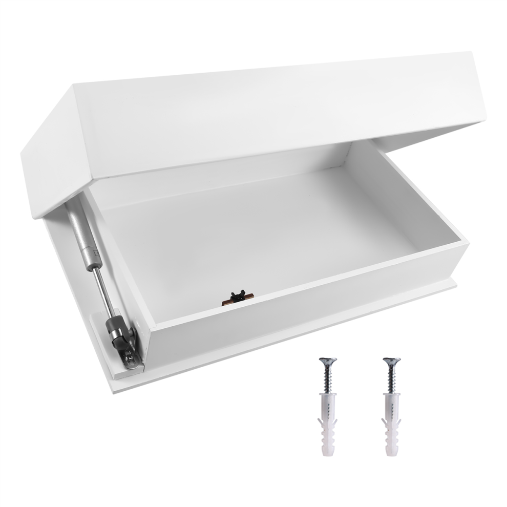 Solid Wood Floating Shelf With Hidden Compartment, Semoic