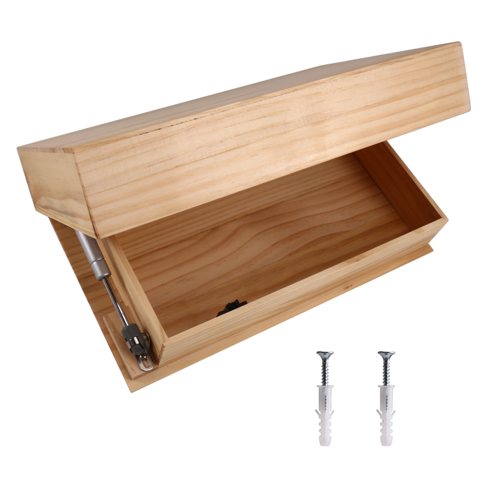 Solid Wood Floating Shelf With Hidden Compartment, 4852249511337