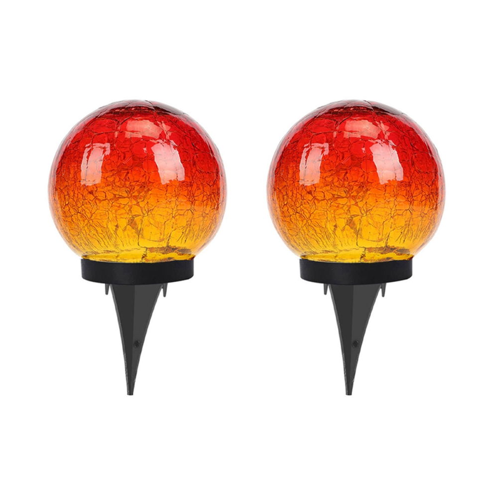 2Pcs Solar Ball Lights Outdoor Garden Decor Cracke 4852249517360