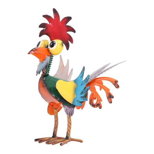 Outdoor Metal Rooster Yard Statue Decoration Decor