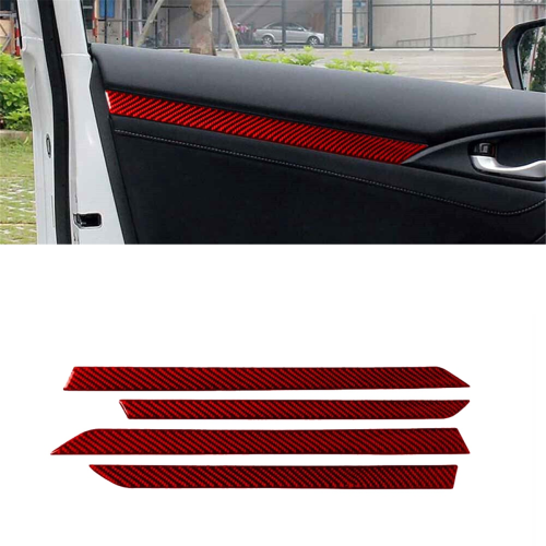 ABS Red Carbon Fiber Interior Door Decorative Stri 2