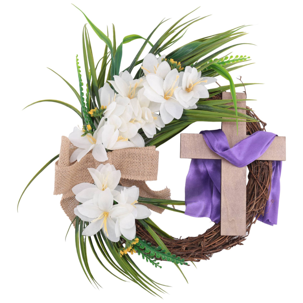 Easter Wreath with Garland, Decor for Front Door ,-image-OPC-PKBTSNV-NEW