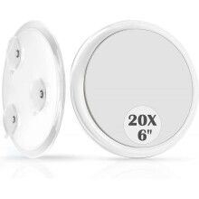 20X Magnifying Mirror with Suction Cups, Use for Makeup Application, Tweezing, and Blackhead/Blemish Removal-6Inch