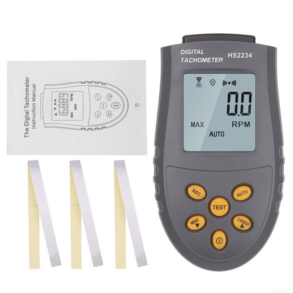Advanced Noncontact Digital Tachometer 5 Digit Lcd Rpm Monitor For Precision Speed Measurement And Calibration Grey 6447073446627