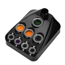 Ink Cup Holder for Tattoo Tools - Portable Pigment Cup Rack with Pen Stand, Durable Plastic, Compact Design