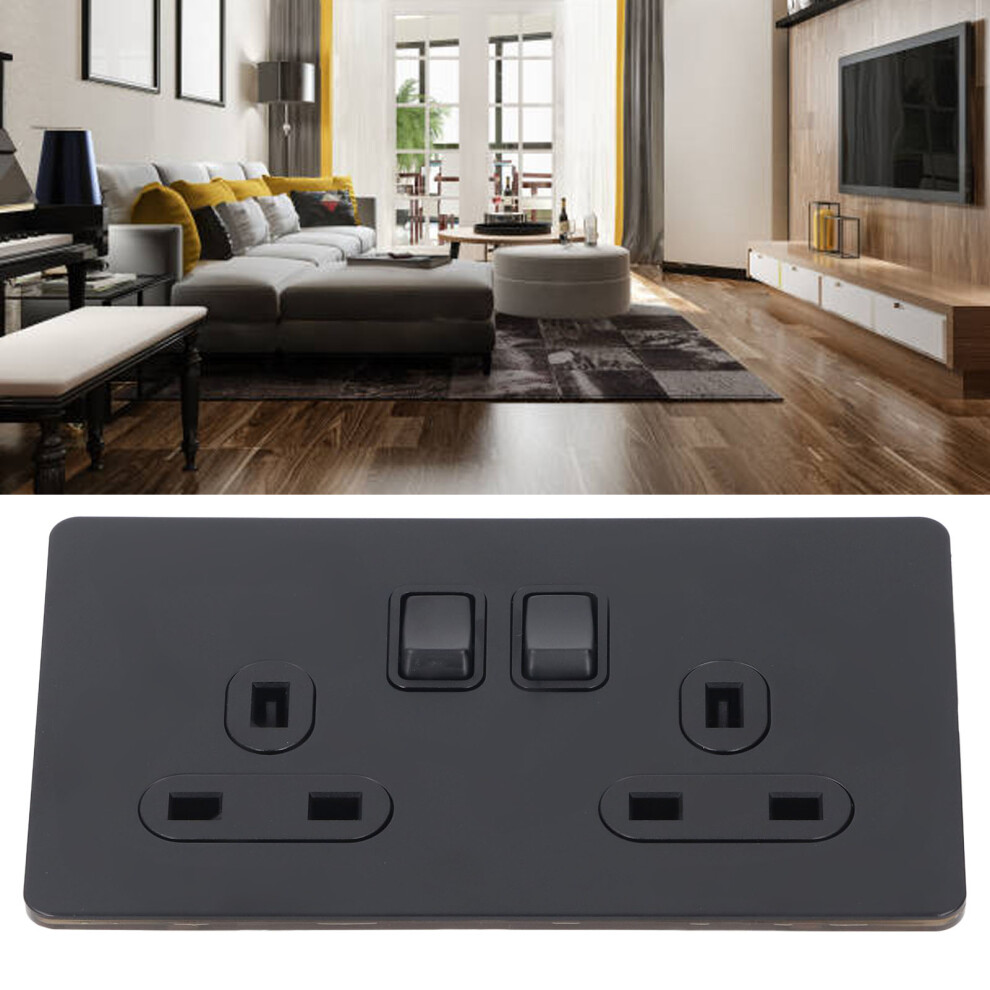 Black Stainless Steel Wall Switch & Outlet Combo, 13A, 86X148mm 9401346522293
