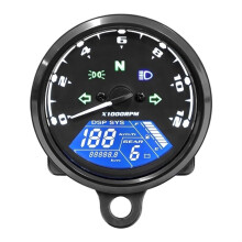 Gauge Speedometer Multi-Function Indicator Tachometer for Motorcycle - Black Modified Odometer with Bracket and Fuel Gauge