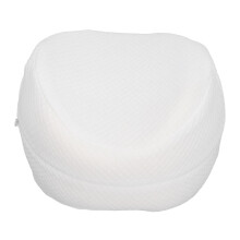 Memory Foam Knee Pillow with Washable Cover for Pregnancy & Sciatica White